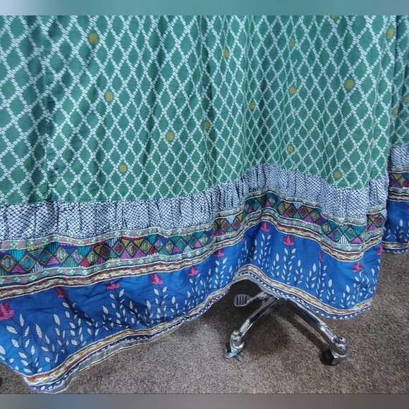 Biba Bohemian Maxi Dress, Patterned Green/Yellow Long Sleeve Ends/Buttons, 6 - Picture 10 of 16